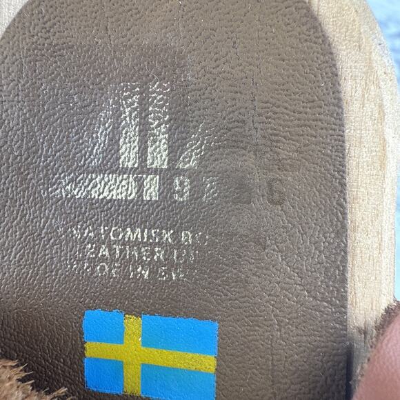 MIA Sweden Womens Anja Open Toe Clog Size 40 US 9 Luggage Brown Leather - Picture 9 of 9